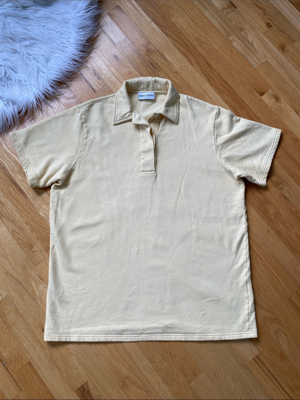 STAND STUDIO Pale Yellow Kennard Polo Dress